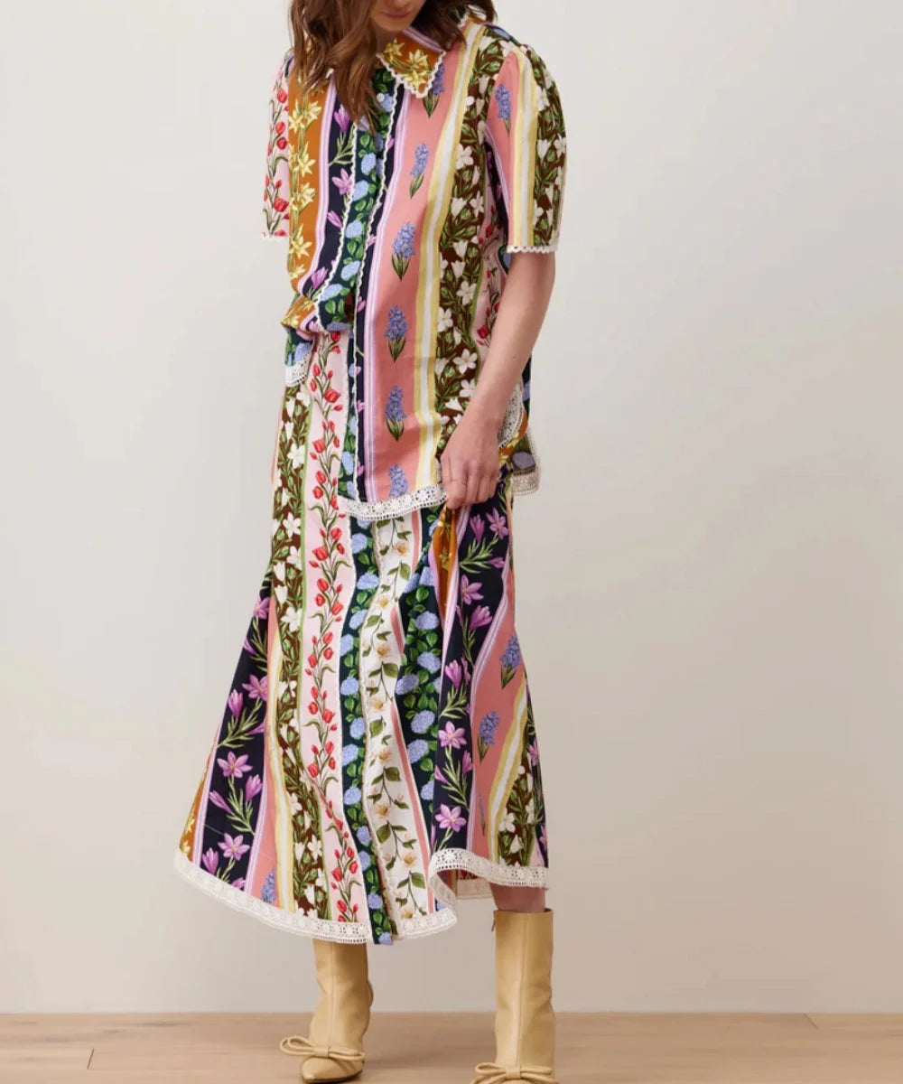 Vintage Garden Lace Two-piece Suit - Fashionpara