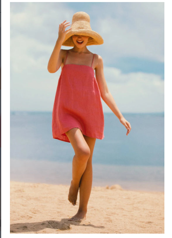 Summer Slip Dress In Pink - Fashionpara