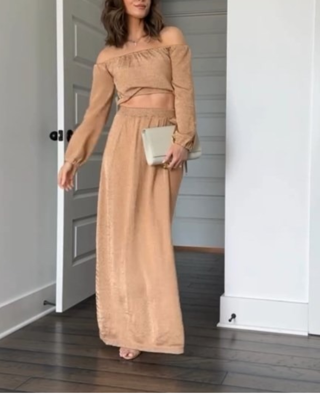 Wrap in Gold Skirt Set - Fashionpara