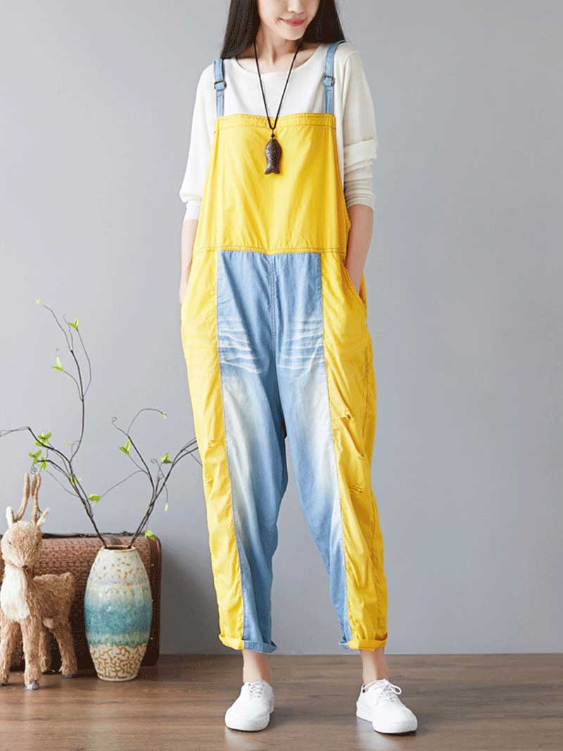 Call Me Crazy Denim Overall Dungarees - Fashionpara