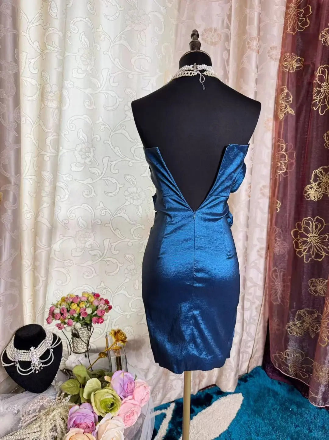Royal Blue Birthday Outfit Short Evening Dress Short Party Dress Vintage Homecoming Dress - Fashionpara
