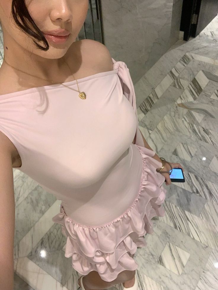 Pink Ruffles Birthday Outfit Short Evening Dress Short Party Dress Cocktail Dresses - Fashionpara