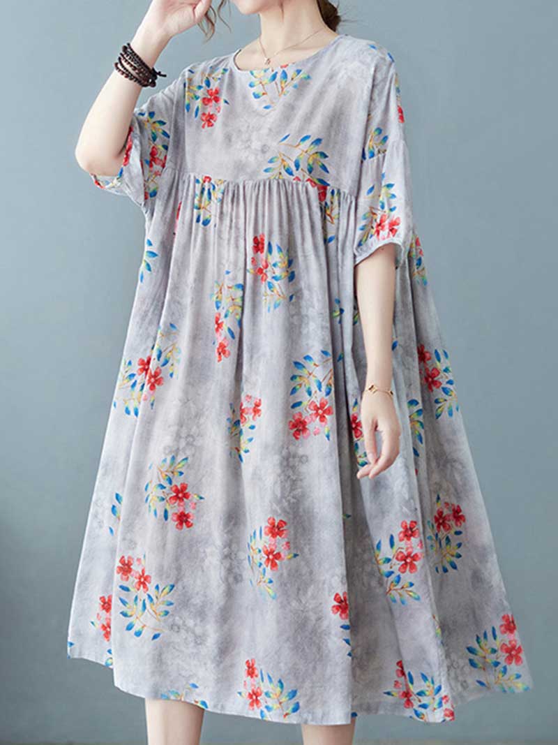 World Around Me Printed Floral Smock Dress - Fashionpara