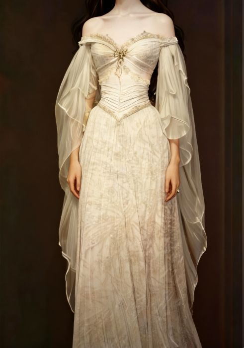 Vintage Bridal Gown A line Off The Shoulder Ivory Lace Wedding Dresses Bridal Gowns