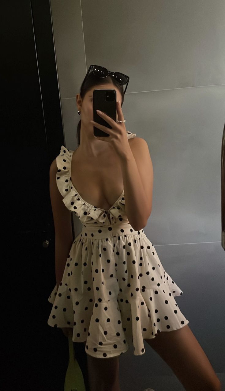 Sexy Black Polka Dots Short Evening Dress Short Party Dress - Fashionpara