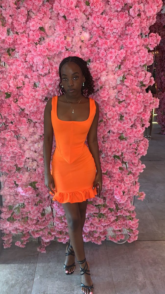 Orange Birthday Outfit Short Evening Dress Cocktail Dresses Short Party Dress - Fashionpara