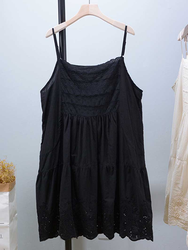 Steal the look Cotton Embroidery Slip Vest - Fashionpara