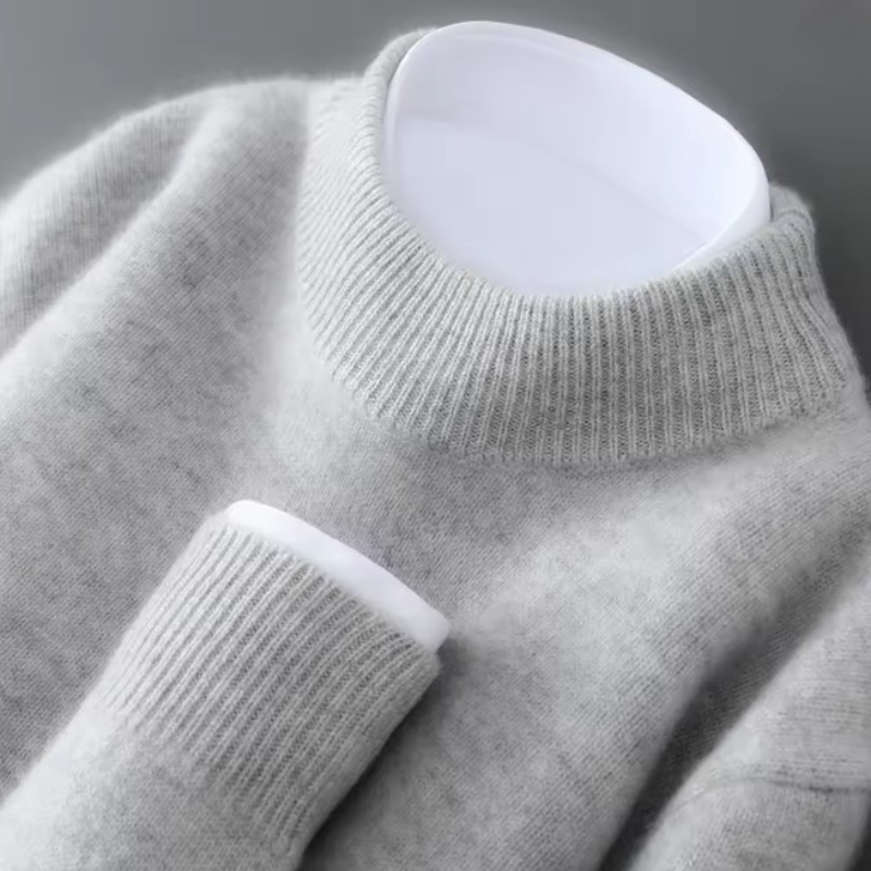 Mock Neck Ribbed Trim Knit Sweater 7
