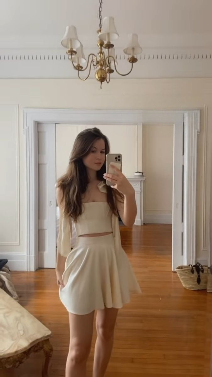 A Line Homecoming Dress Two Piece Short Evening Dress Cocktail Dresses Short Party Dress - Fashionpara