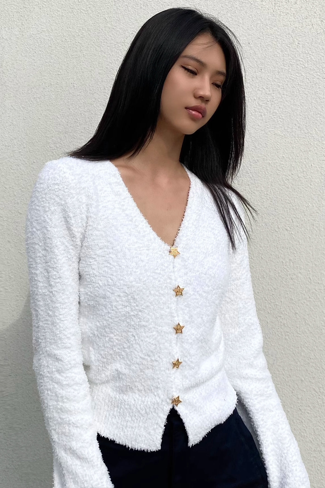 Orro Shop Buttoned Front Ribbed Knit Sweater for Style