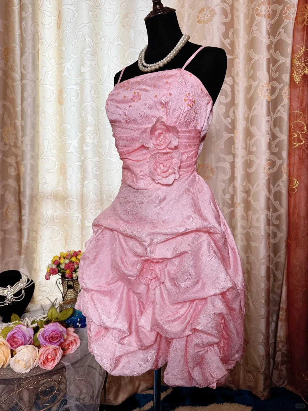 Pink Birthday Outfit Short Evening Dress Short Party Dress Vintage Homecoming Dress - Fashionpara
