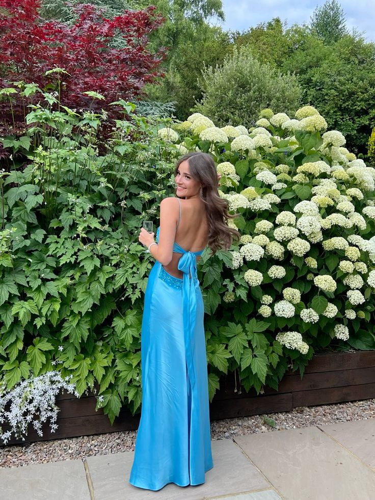 Long Evening Prom Dresses, Custom Blue Prom Dress - Fashionpara