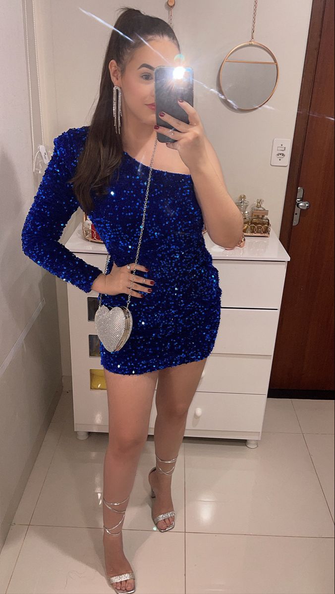 Royal Blue Sequins Bodycon Short Homecoming Dresses - Fashionpara