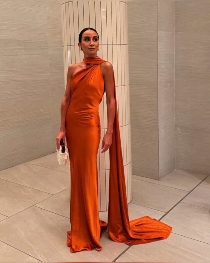 Women Elegant Sexy Halter Neck Satin Maxi Evening Dress - Fashionpara