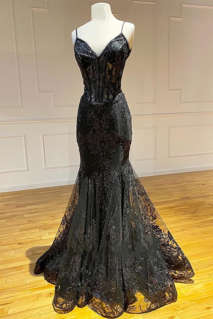 Fuchsia Mermaid Sequined Embroidery Tulle Long Prom Dress - Fashionpara