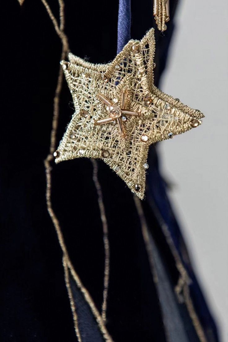 Spaghetti Strap Long Prom Dress with Star, Evening Party Dress - Fashionpara