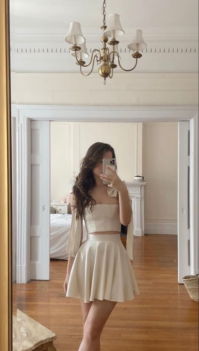 A Line Homecoming Dress Two Piece Short Evening Dress Cocktail Dresses Short Party Dress - Fashionpara