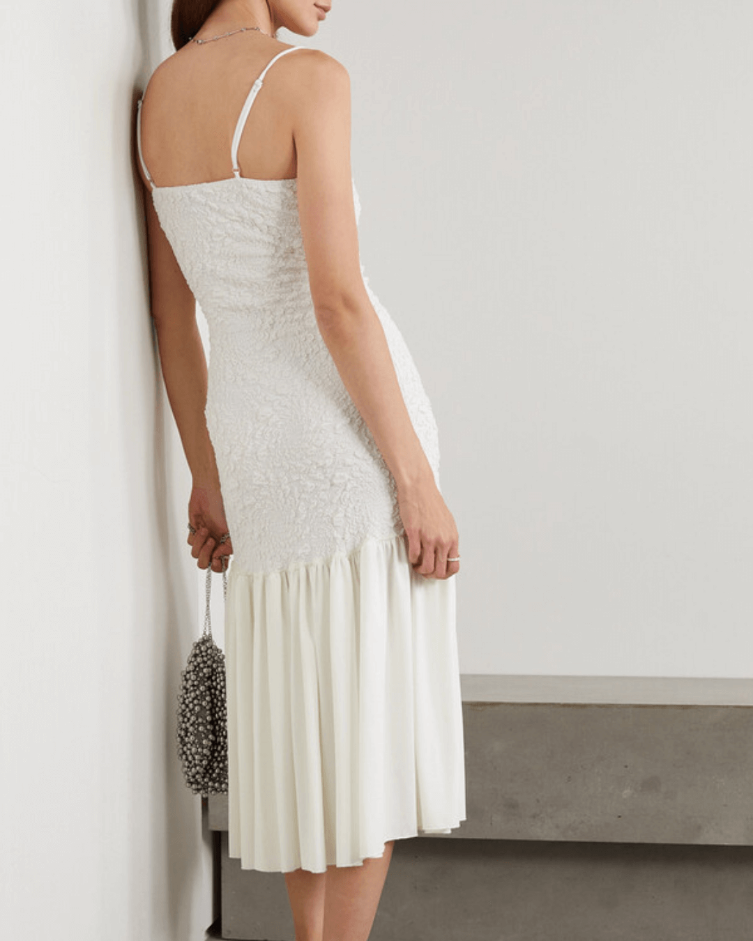 Popcorn Jersey Midi Dress - Fashionpara