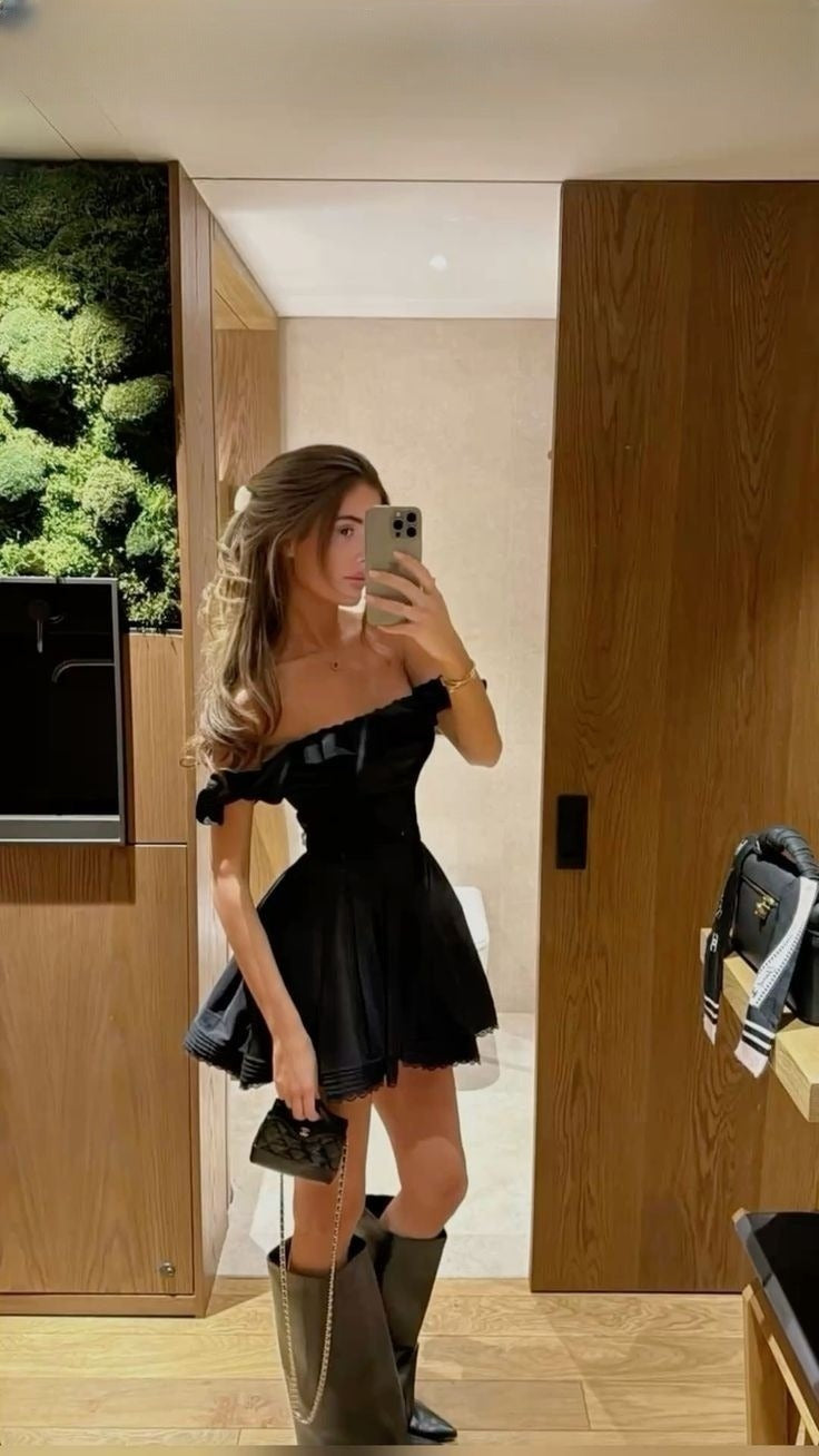 Black Short Evening Dress Cocktail Dresses Short Party Dress Homecoming Dress - Fashionpara