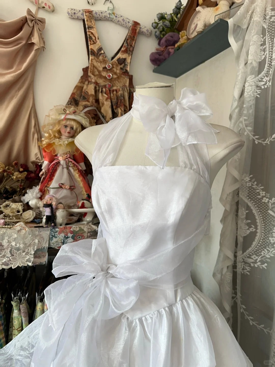 A Line White Birthday Outfit Short Evening Dress Vintage Short Party Dress Homecoming Dress - Fashionpara