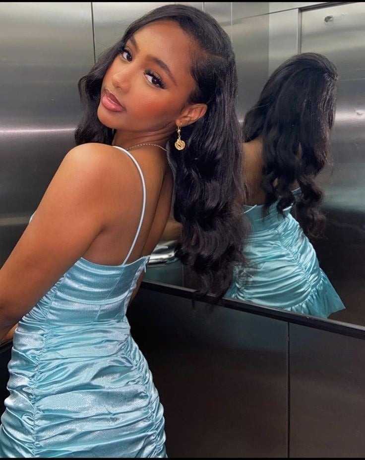 Blue Sheath Short Evening Dress Cocktail Dresses Short Party Dress - Fashionpara