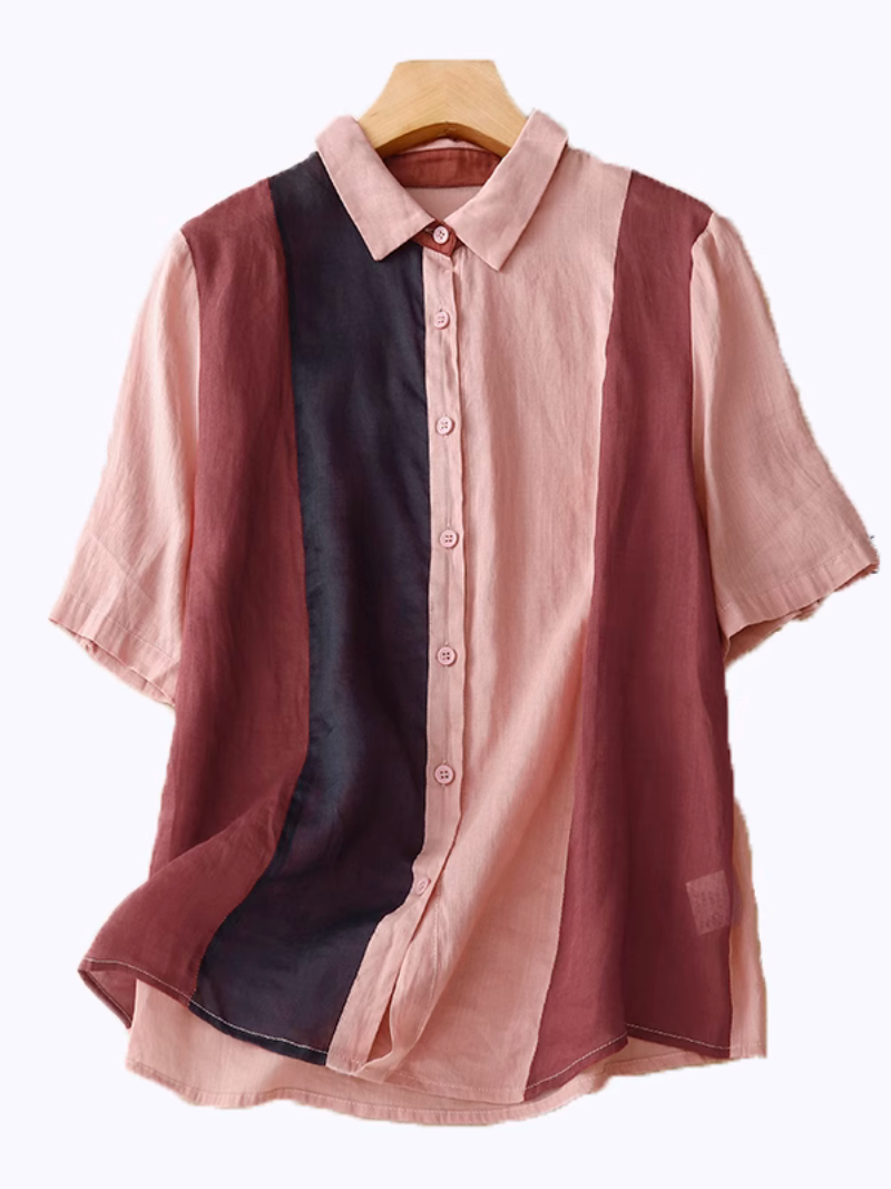 Everday Short-Sleeve Button-Up Shirt top - Fashionpara