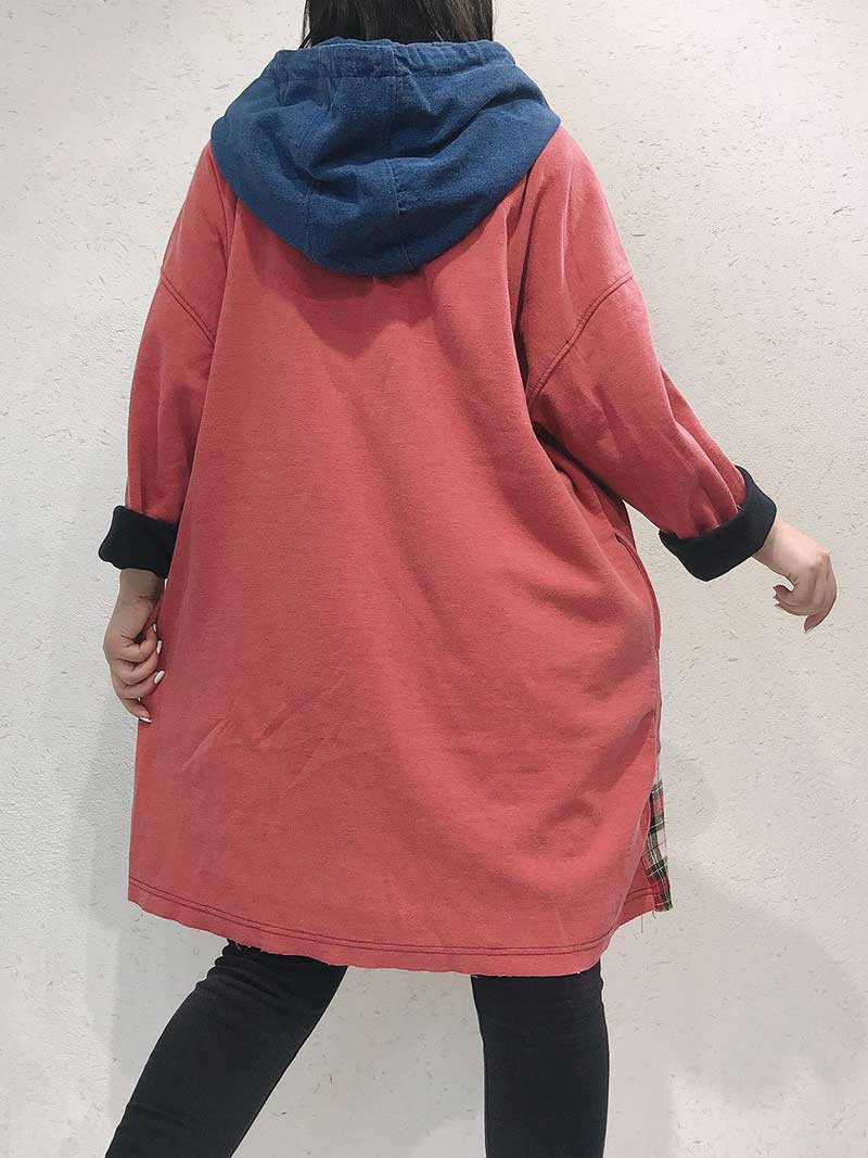 Anatomy Of Love Doll Print Hooded Midi Sweatshirt Dress - Fashionpara