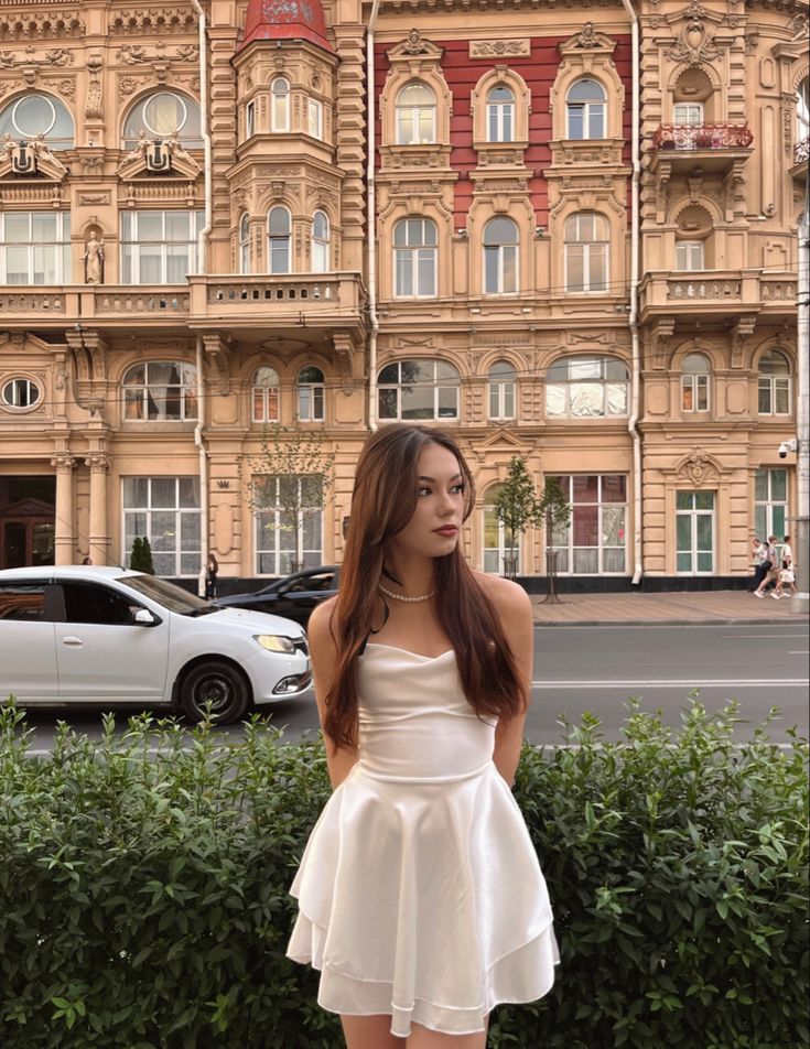 A Line White Simple Short Prom Dress Birthday Party Dress Homecoming Dress - Fashionpara