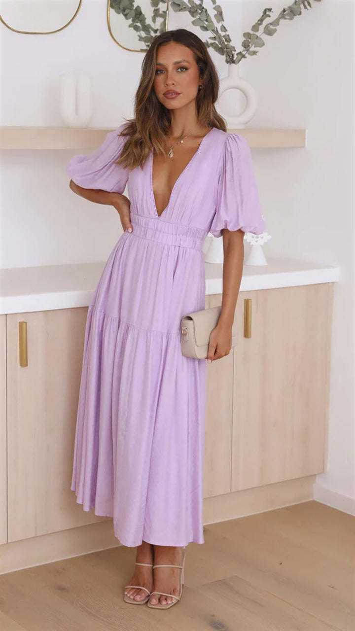 Brunch It Right Midi Dress - Purple