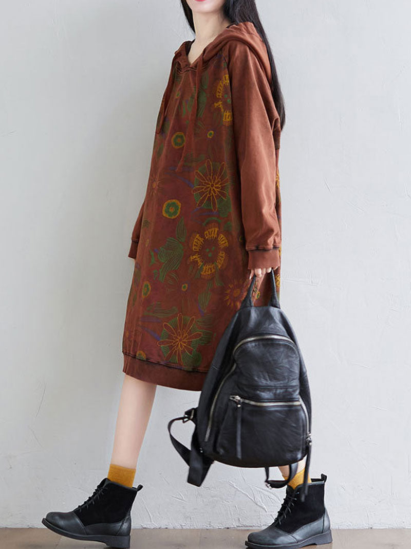 Smile You Fake Hooded Dress - Fashionpara