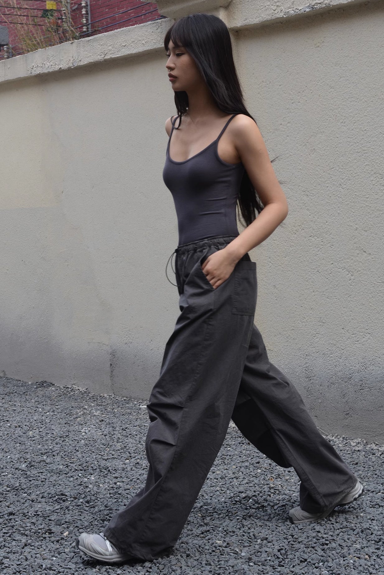 Retro Loose Lace Up Pleated Casual Pants