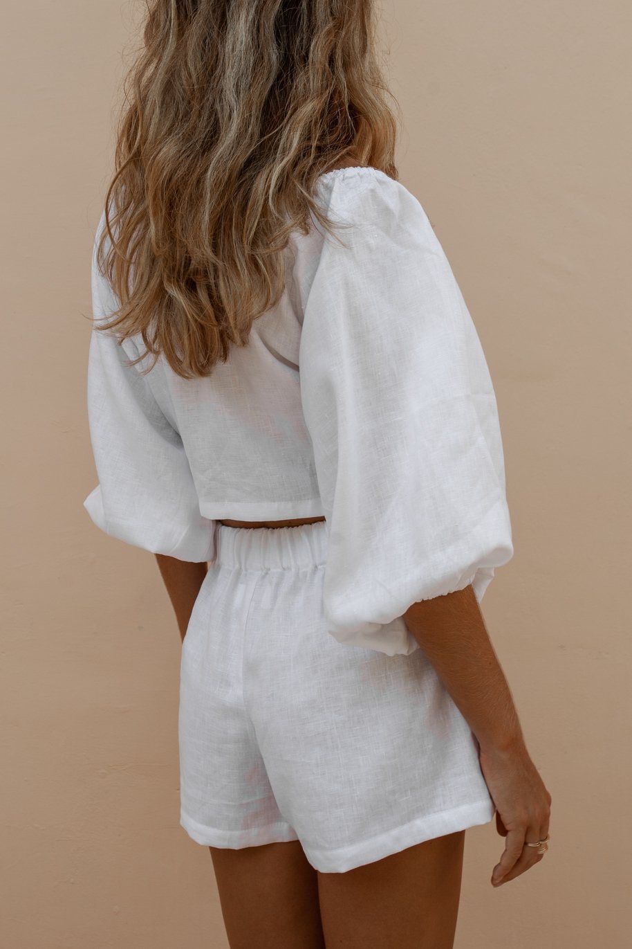 Front Lace-Up With Ruffled Pants Set - Fashionpara