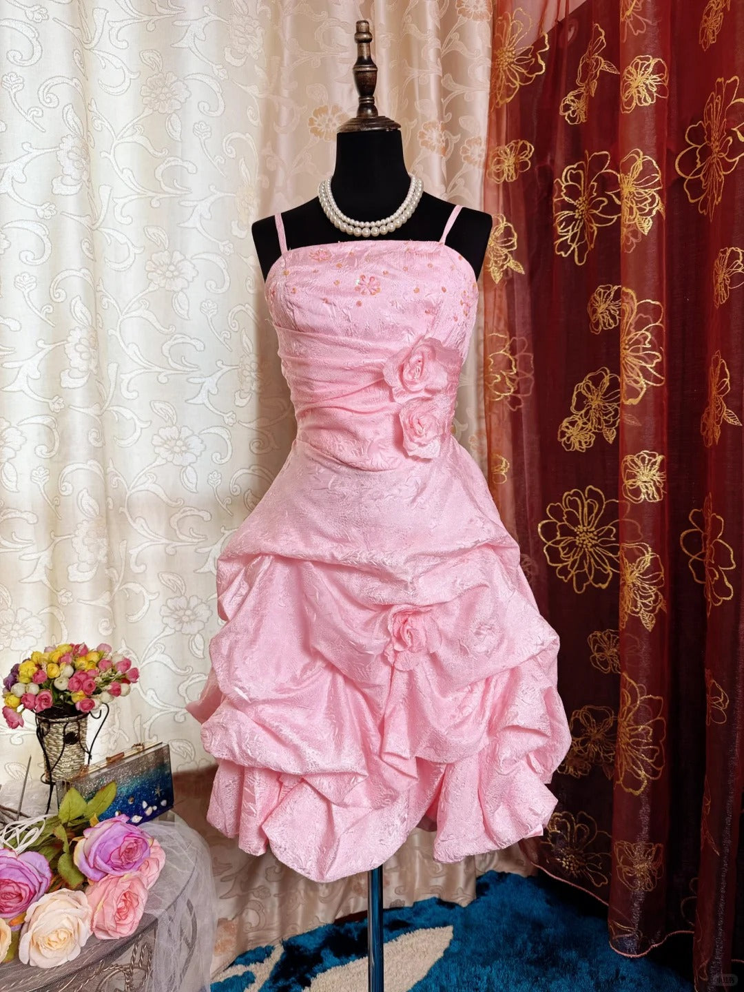 Pink Birthday Outfit Short Evening Dress Short Party Dress Vintage Homecoming Dress - Fashionpara