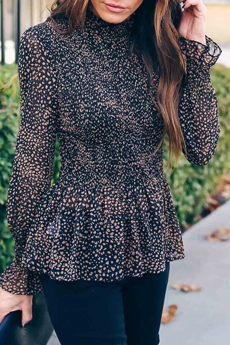 Florcoo Slim Ruffled Long Sleeve Top - Fashionpara