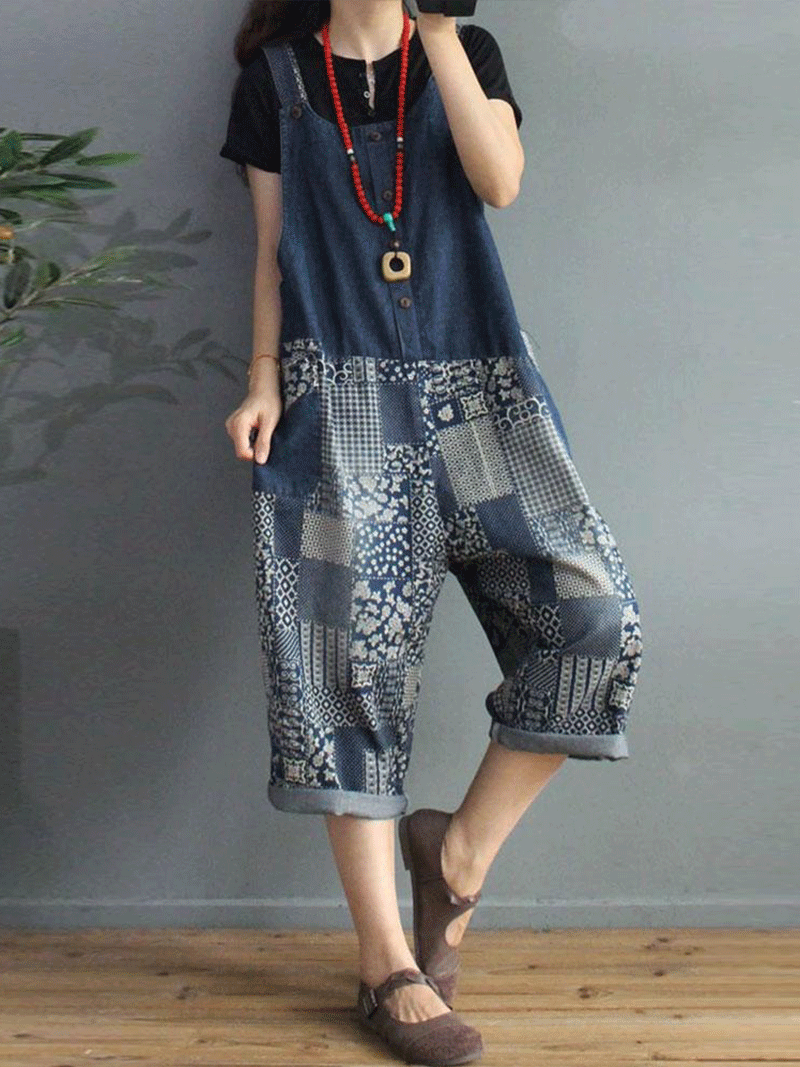 Build Dreams Cropped Overall Dungarees - Fashionpara