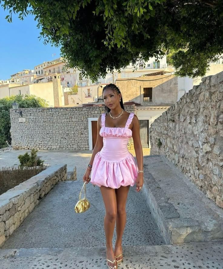 Pink Square Neck A-line Graduation Party Short Homecoming Dresses - Fashionpara