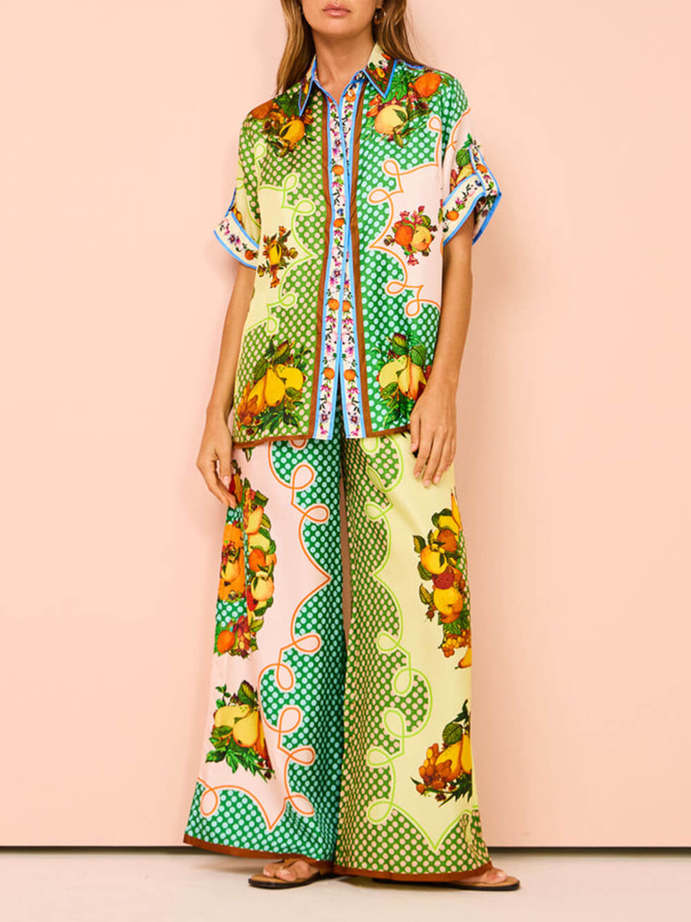 Multicolor Printed Lemon Shirt - Fashionpara