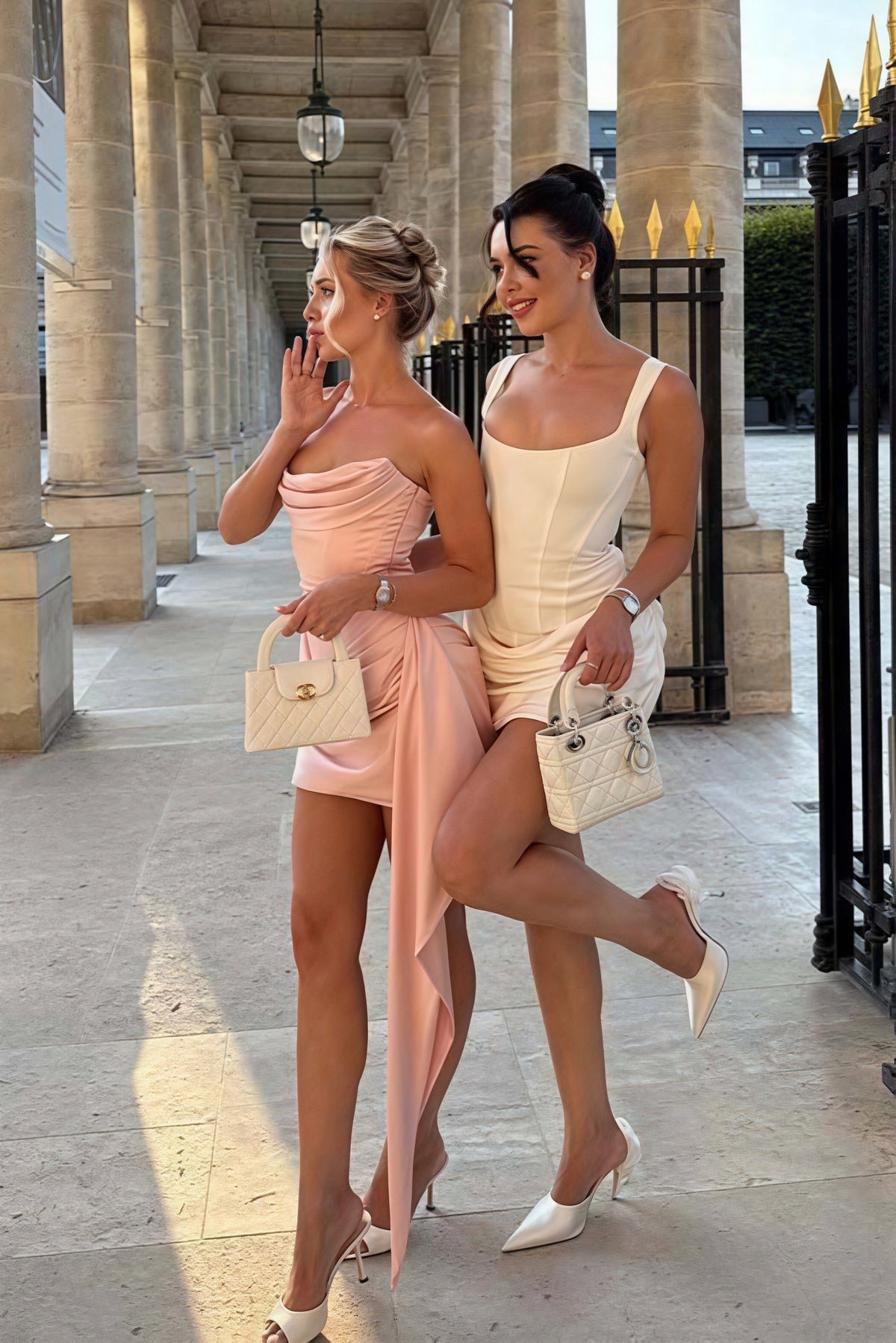 Satin Square Neck Draped Bodycon Mini Dress