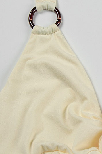 Halter Neck Deep V-Neck Cut Out Bodycon Maxi Dress - View 6