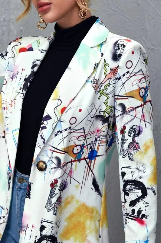 Graffiti Print Vintage Blazer 2