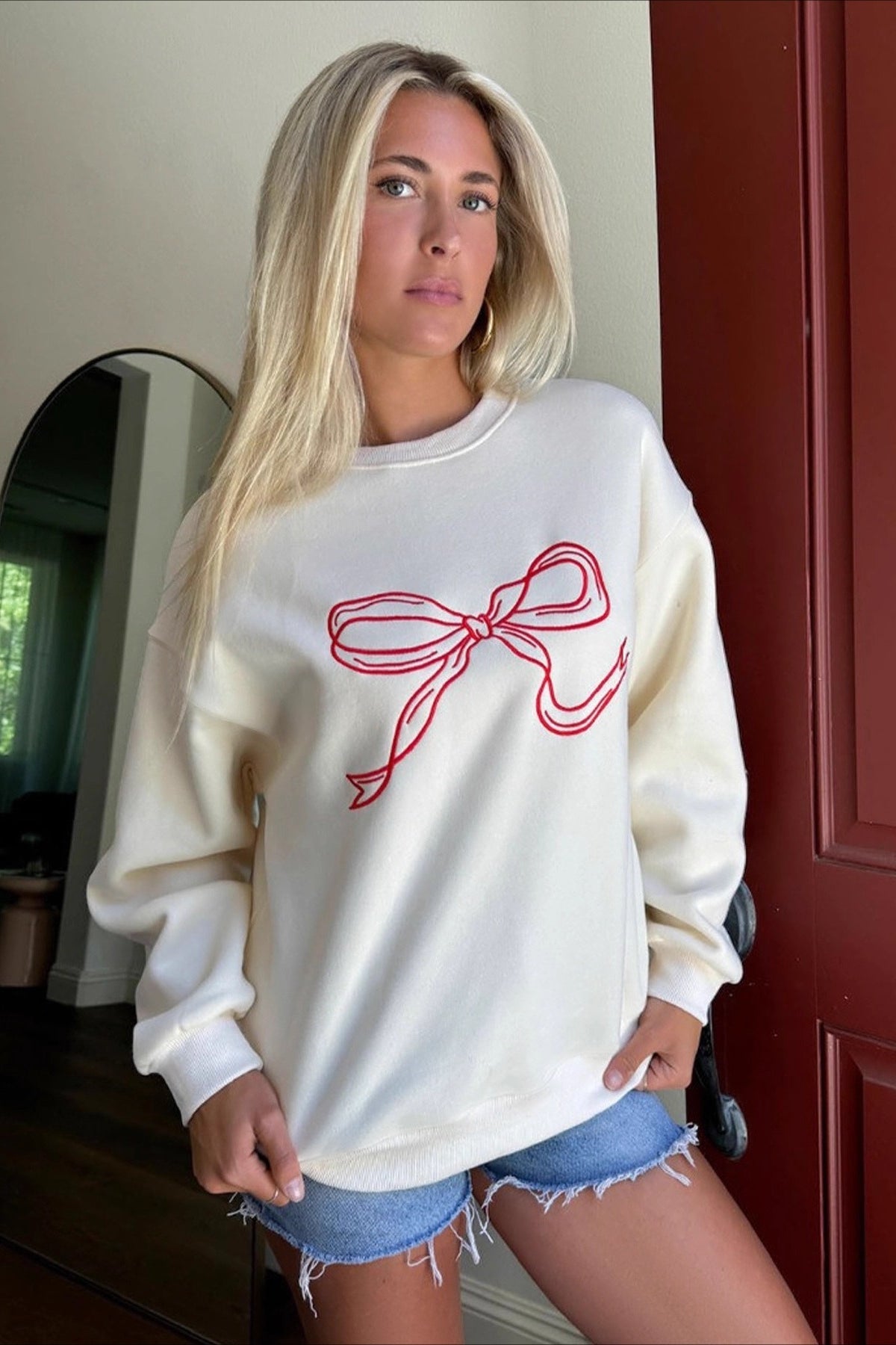 Sweet Chic Relaxed Round Neck Blouse