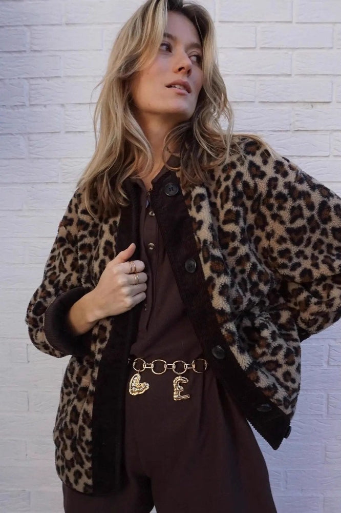 Leopard Print Sherpa Coat for Cozy and Stylish Comfort