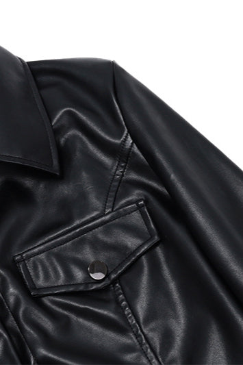 Sophisticated Zip-Up Faux Leather Coat for Stylish Elegance