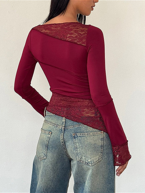 Vintage Slim Fit Floral Detail Long Sleeve Blouse