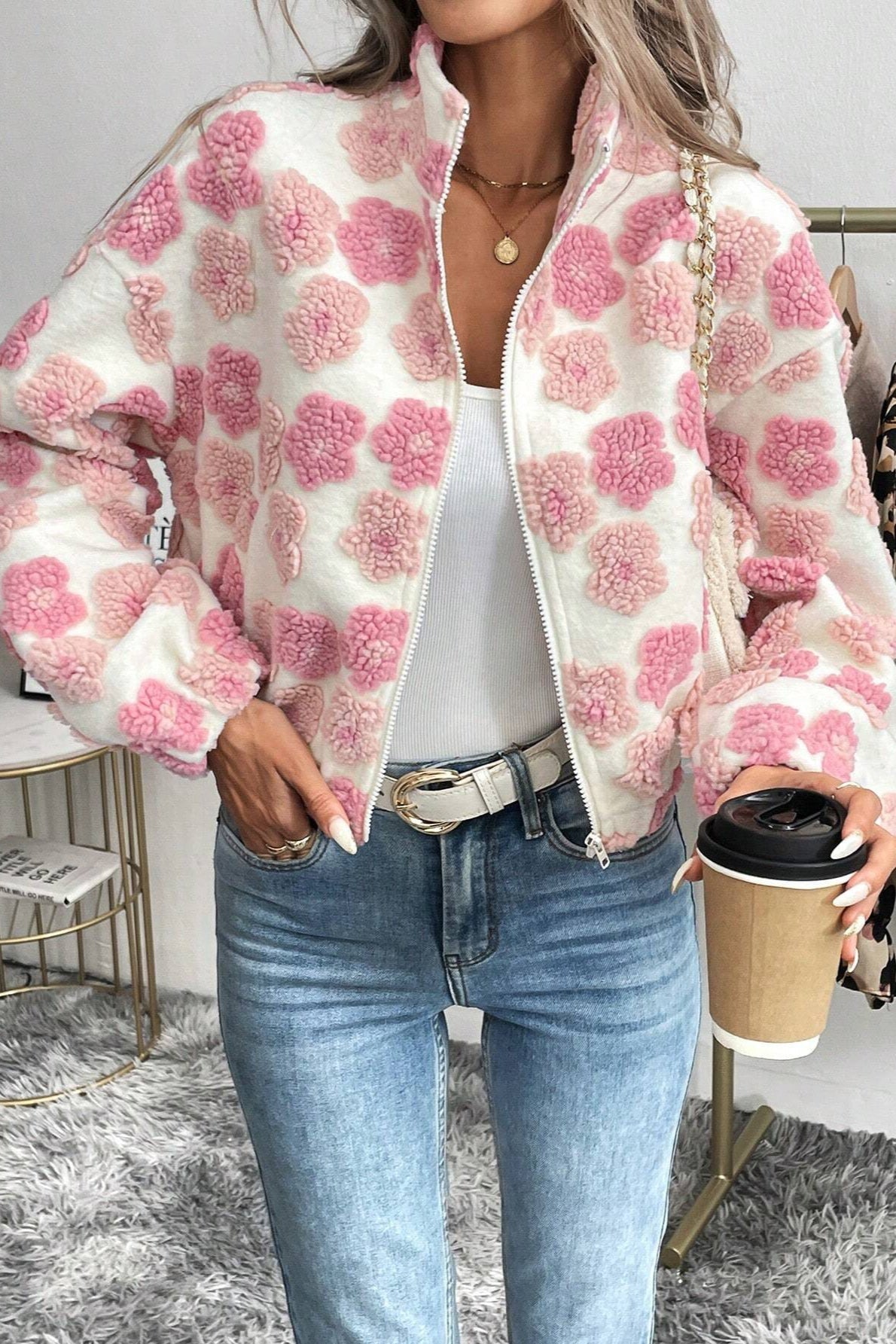Trendy Jacquard Jacket Coat for Stylish Everyday Wear