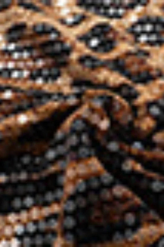 Leopard Sequin Deep V-Neck Halter Bodycon Mini Dress - View 5