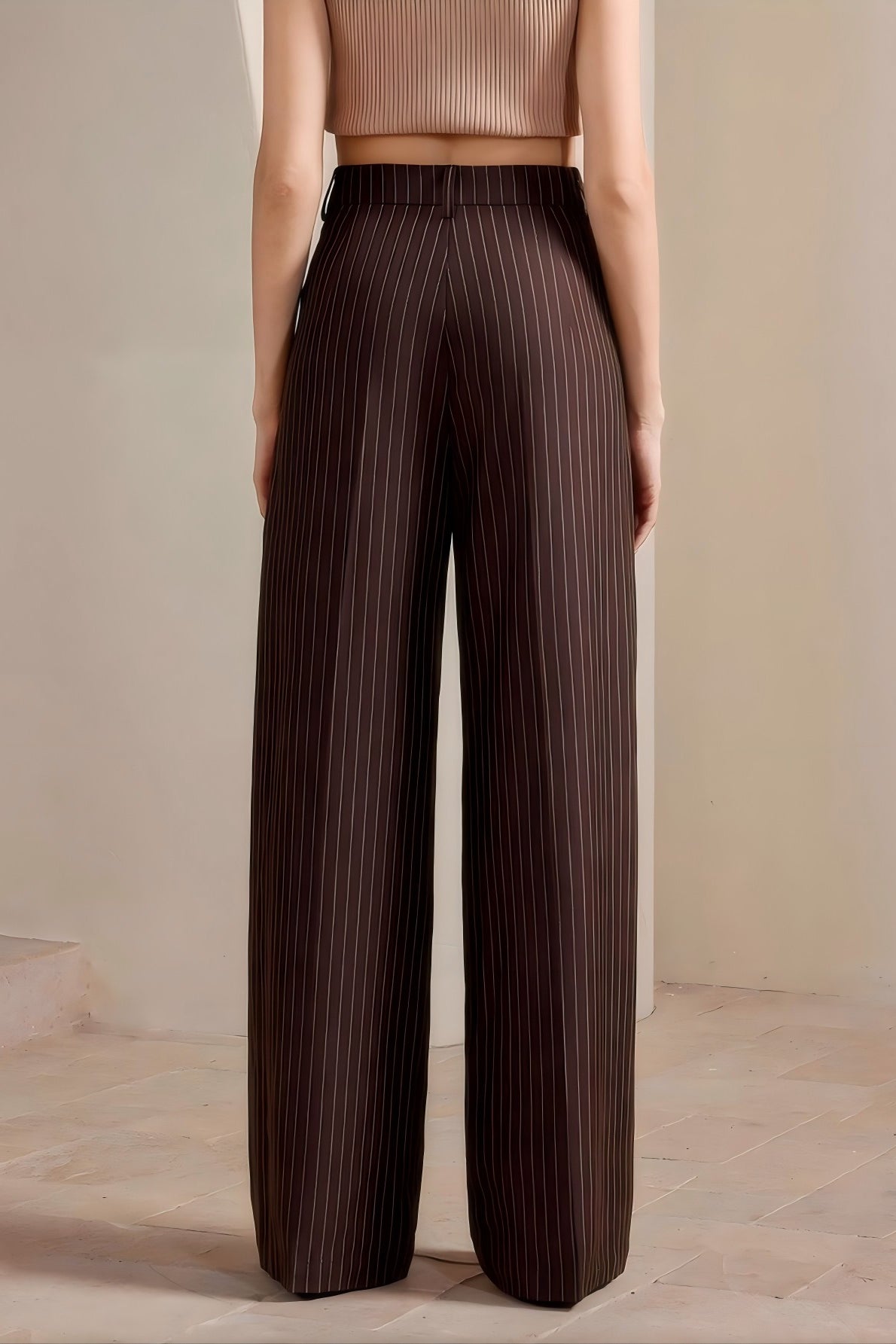 Elegant Stripe Wide Leg Pants