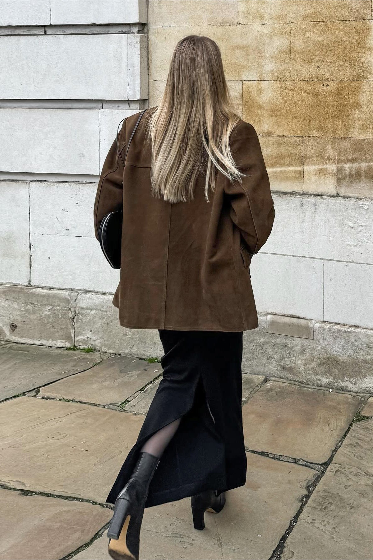 Retro Suede Solid Notch Collar Coat