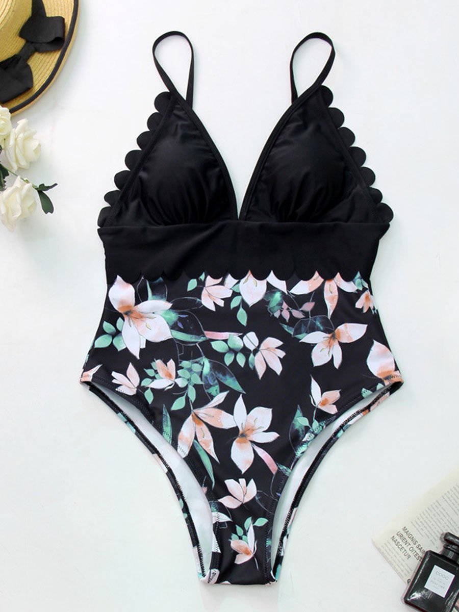 Printed One-piece Swimsuit - Fashionpara