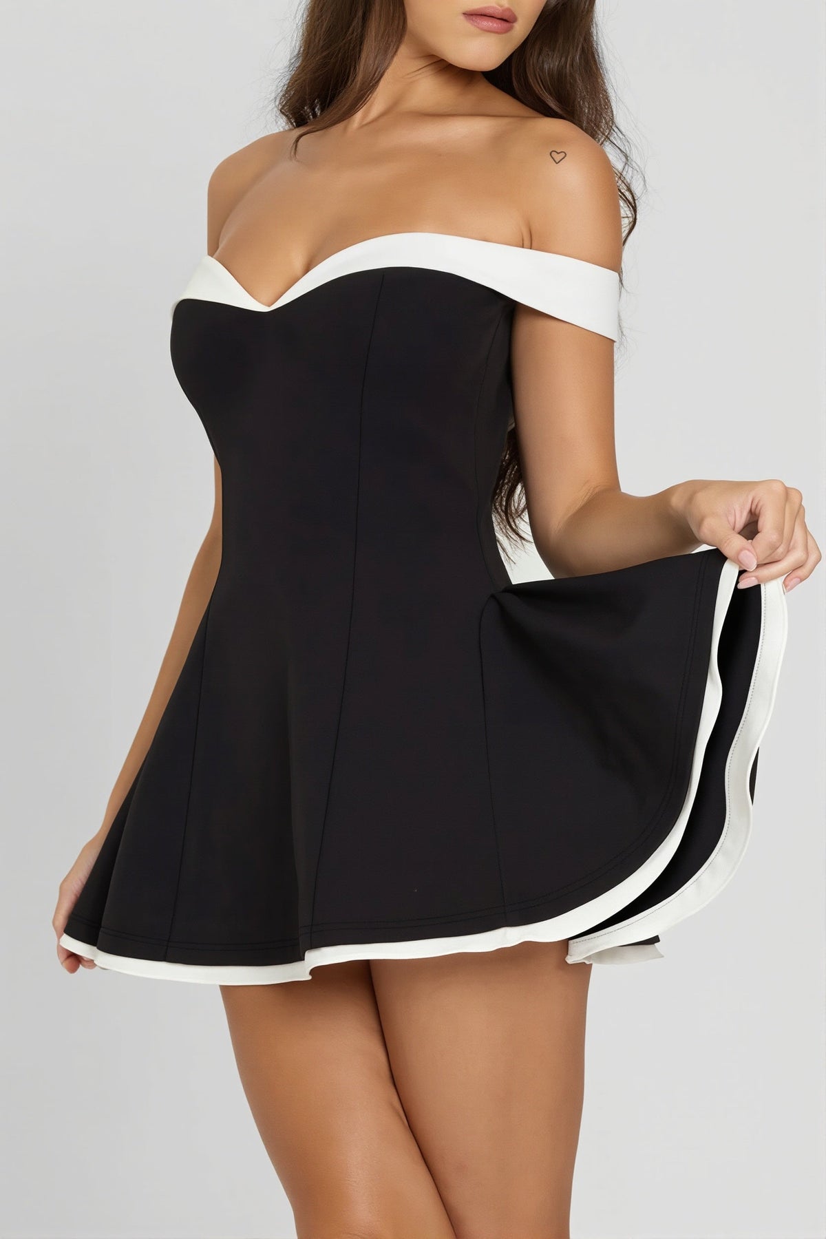 Off Shoulder Fit and Flare Mini Dress 5